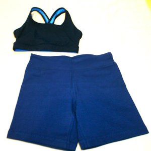 Avia Sport Bra & AW Bike Shorts, Dark Blue, 4-6, Set 2 piece